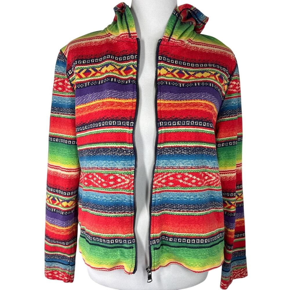 Lauren Jeans Co Ralph Lauren Baja Stripe Zip Hoodie, Rare, Vintage Y2K, XL - Picture 5 of 12